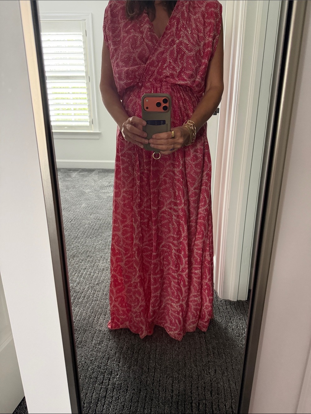 Natalie Martin Pink Printed Sleeveless Maxi Dress